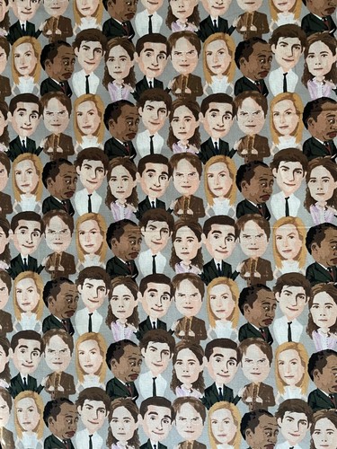 1 yd “The Office”cotton fabric-44”W-Camelot fabrics-6 main characters-crafting