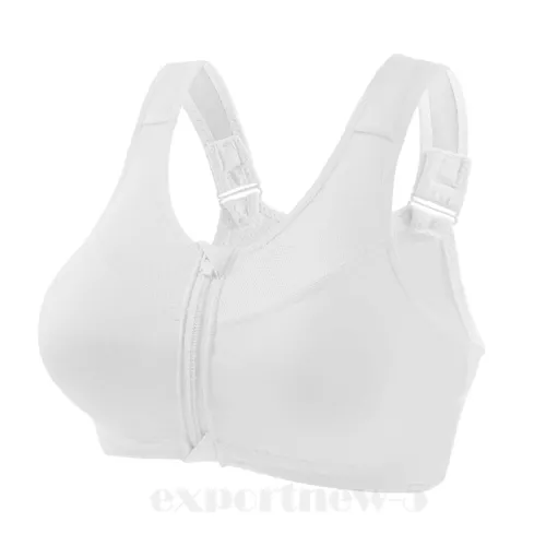 Damen Frontreißverschluss Sport Tank BH bequem & hautfreundlich Racerback Alltag - Bild 38 von 43