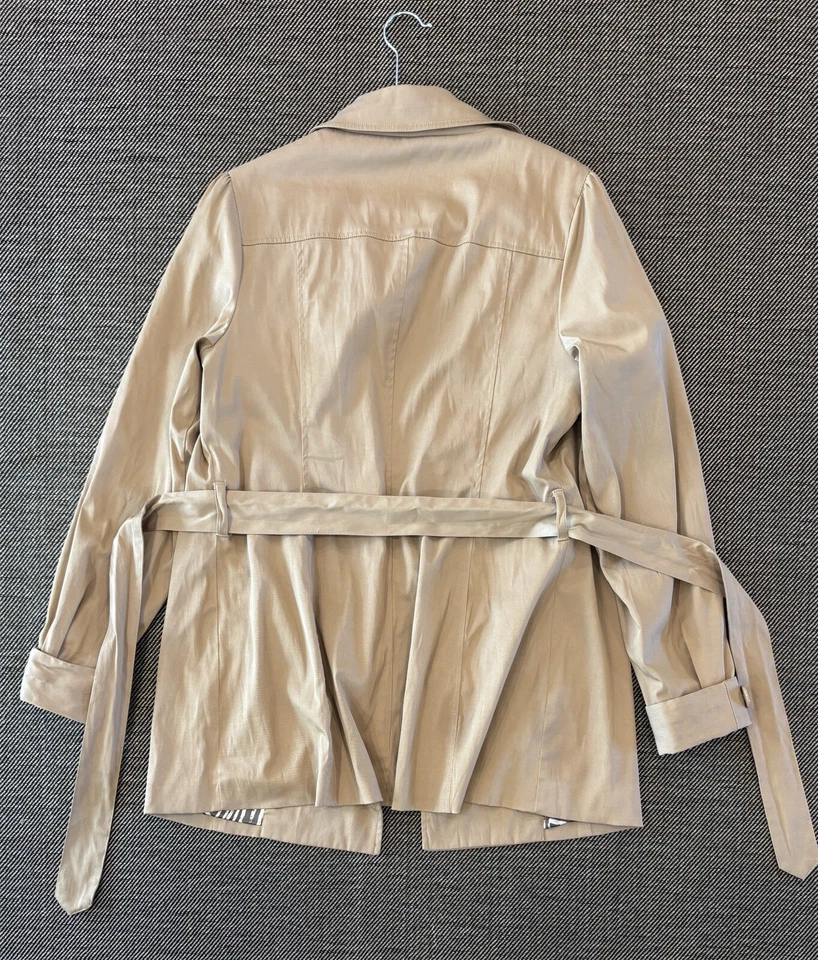 Gabardina de Colección VERTIGO PARIS Doble Pecho Talla M/L Tostado Preppy Forro Boho Foto 3 de 4