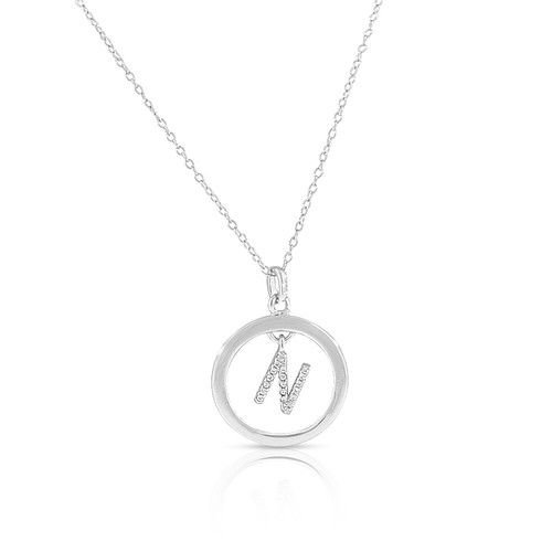 925 Sterling Silver Clear CZ Circle 