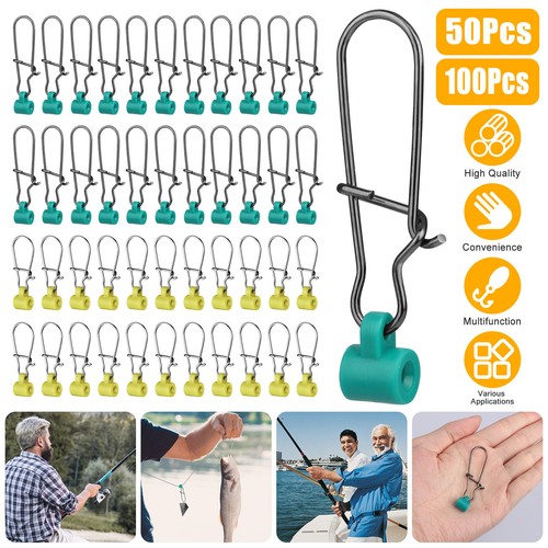 50/100x Heavy Duty Fishing Sinker Slide Duo Lock Snap Fish Finder