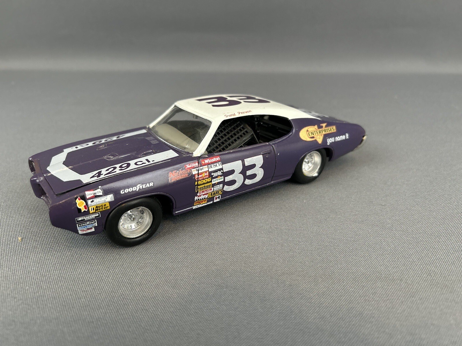 CUSTOM Red Box 1/24 Scale 1969 David Pearson 33 CV Enterprises Pontiac GTO eBay