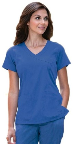 {3XL} Grey's Anatomy Medical Scrub Top Mock Neck 2103 Color: Electric Heather - Picture 2 of 2