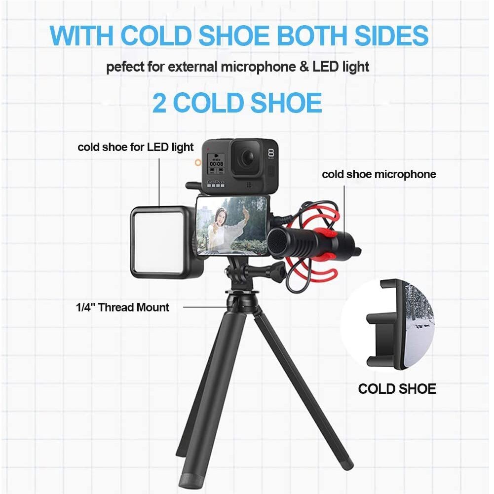 Vlog & Selfie Flip Mirror Set Camera Mount Adapter for Gopro