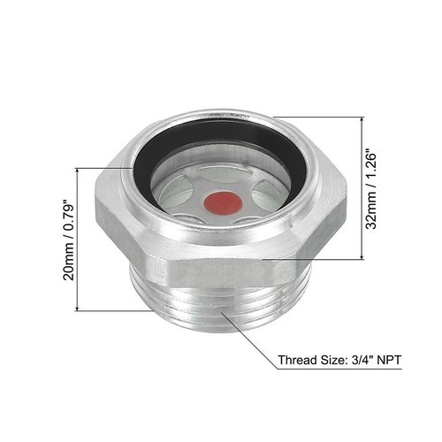 Visor de aceite para compresor de aire 3/4" NPT aluminio medidor de nivel de aceite útil nuevo - Imagen 23 de 24
