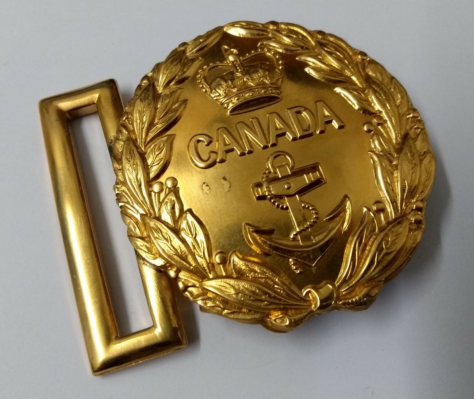 Canadian Navy Buckle with Queens Crown for Ceremonial and Parade Uniforms