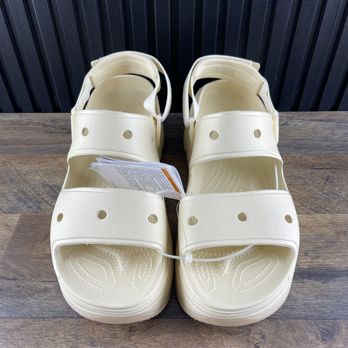 Mens Crocs Xscape Hiker Sandals Size 12 Cream Lightweight Slip-Resistant Crocs Hiker Xscape Sandal Vanilla Beige Men Unisex Platform  main image 4