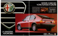 1982 ALFA ROMEO Alfasud TI 1500 Vintage Original 2 page Print AD Monte-Carlo FR