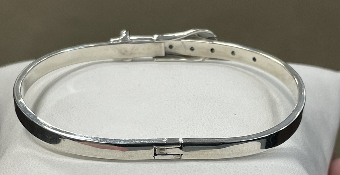 Vintage Solid Sterling Silver Adjustable Buckle S… - image 7