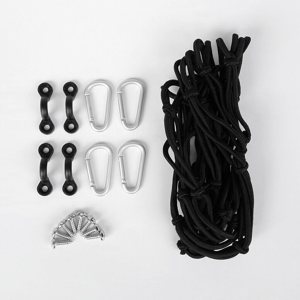 Kayak Deck Cargo Bungee Net w/ Pad Eyes and Snap Hooks Kayak