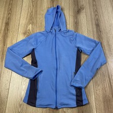 Nike Running Dri Fit Jacket Womens Small Blue Full Zip Mock Neck Hooded