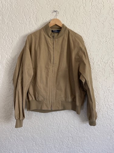 🔥 Polo Ralph Lauren® RARE 90s Canvas Military MA-1 Bomber Flight Jacket - XL - Bild 1 von 7