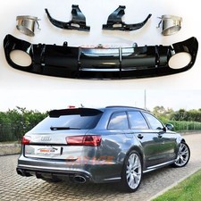 RS6-LOOK DIFFUSER + EXHAUSTS for -Audi-A6 S-Line 4G C7 2015-2018