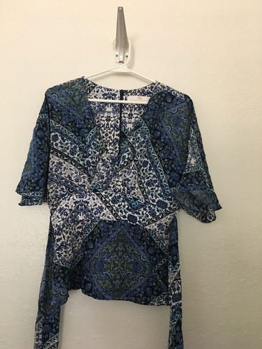 Blusa manga dolman Amanda Uprichard talla S para mujer 100 % seda - Imagen 2 de 5