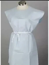 TIDI Exam Gowns Cape 32" x 42" Tissue/Poly/Tissue Blue 910521.  50 Gowns.