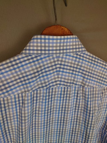 Thomas Pink Twin Collection Blue & White Cotton Button Shirt Men's Size 15/5 - Picture 9 of 11