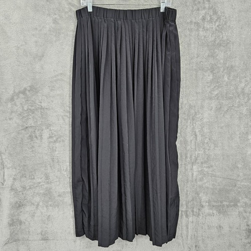 Banana Republic Factory Maxi Skirt L Black Knife Pleat Solid Elastic