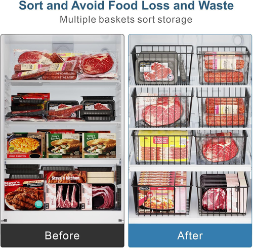 Upright Freezer Organizer Bins - 6 Pack Standup Freezer Organizers for 16 Cu.Ft - Picture 2 of 7
