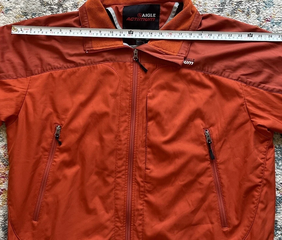 Abrigo Chaqueta Aigle Actimum Para Hombres Talla XL Cremallera Completa Poliéster Rompevientos Naranja Foto 4 de 4