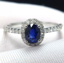 ♛ ALLIANCE BAGUE DE FIANCAILLE MARIAGE DIAMANT SAPHIR PLATINE 950 2799€ ♛