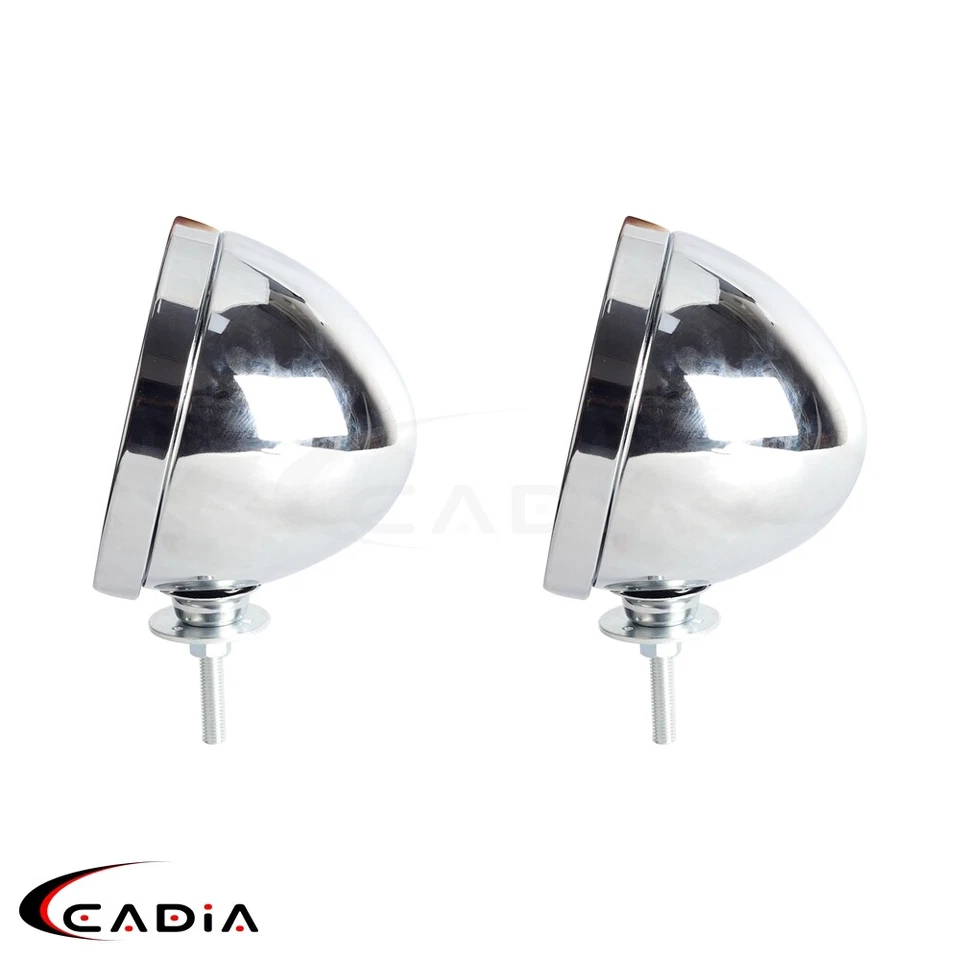 2 pcs Universal Chrome Dietz Type 7" Headlight Bucket Chrome Housing & Trim Ring - image 3 of 4