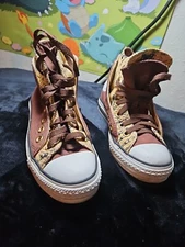 Converse All Star "Black Fives" Double Tounge High Top Brown Mens 3.5 Womens 5.5