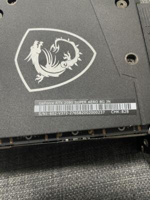 【動作確認済・良好】MSI RTX 2080 SUPER AERO 8G MSI GeForce RTX 2080 SUPER AERO 8G | eBay