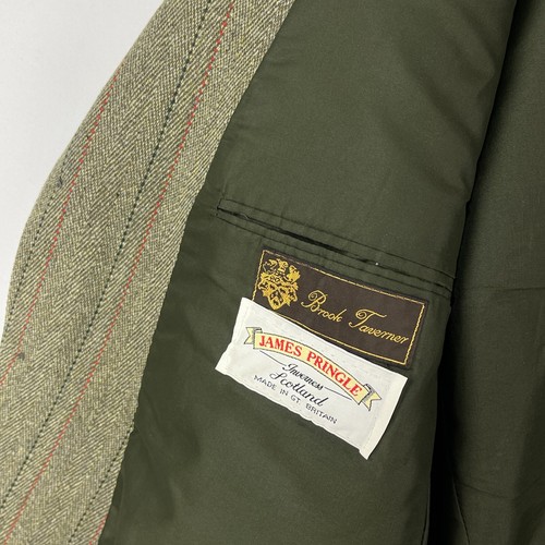 Chaqueta Brook Taverner James Pringle Derby Tweed Para Hombres 42R Verde Tiro Hacking - Imagen 14 de 16