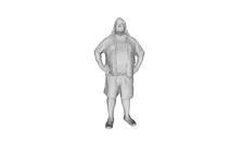 Printle C Homme 149--Obese Man with Hands on Hips Figure for Dioramas Train Sets