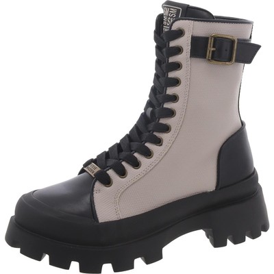 Steve Madden Womens Matriarch Leather Mixed Media Ankle Boots Shoes BHFO 9639