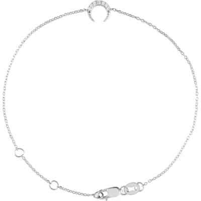 Diamant Halbmond Mondsichel 6 1/2-7 1/2 Armband in 14K Weißgold (0,04 ct. tw.)