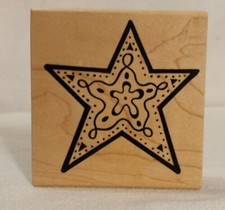 Great Impressions Art Pentagon 5-Point Star Embellished Inside Rubber Stamp H81
