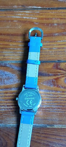 D for Diamond Blue Leather Strap Watch, With New Battery Fitted - Picture 6 of 7