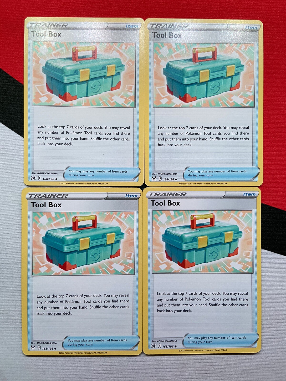 Tool Box Trainer Item 168/196 Lost Origin x4 Pokemon Playset 4x NM | eBay