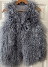 Joie Grey Mongolian Lamb Fur Gilet Medium