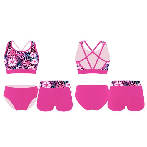 Kids Girls Swimwear Sport Vest And Briefs Bottoms Traveling Swimsuit Yoga Pool - Picture 9 of 38