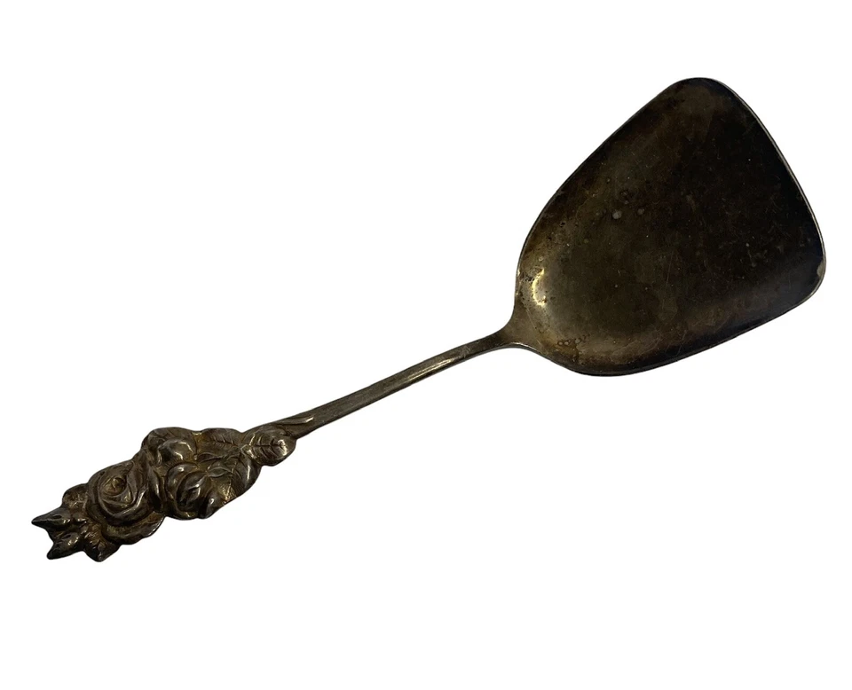 Cuchara de azúcar pala chapada en plata hoja de rosa Reed & Barton de colección usada en excelente estado Foto 2 de 4