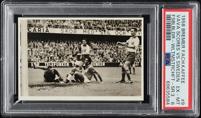 1958 BREMER FACHRING KAFFEE WORLD CUP PELE ROOKIE RC PSA 6 GOAT FIRST WORLD CUP