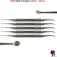 MEDSPO Dental Surgical Instruments Molt 4 Bone Curette Debridement Curettage X5