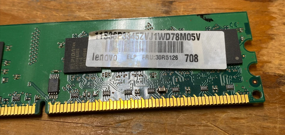 Elpida 512MB 1Rx8 PC2-5300U-555  * EBE51UD8AGWA-6E-E *  Memory Module - Image 3 of 4