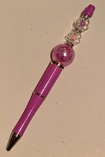 Beaded Pen,  Flowers  Black ink, Free Extra Ink Refill 457