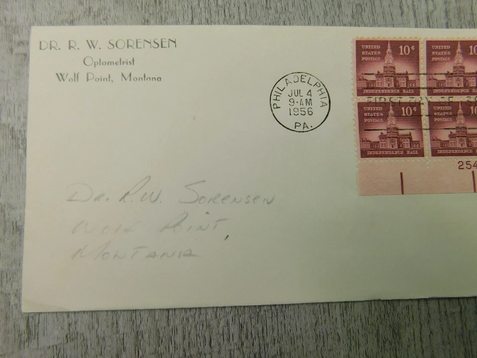 First Day Issue Philadelphia PA 1956 Independence Hall VTG Stamp Envelope Cover - Image 3 of 4