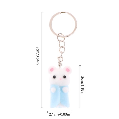 3D Flocks Colorful Vêtements achats Love Mouse Keychain Pendentif Little Mouse Keyring