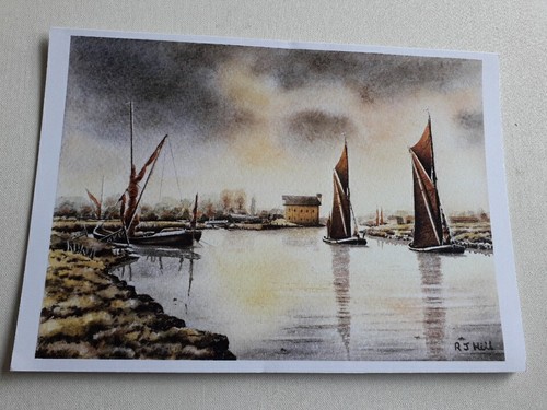 A PAIR OF VINTAGE STYLE GREETING CARDS OF FAVERSHAM, KENT BY ROGER HILL. - Picture 2 of 6