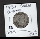 1915d Barber Quarter- F