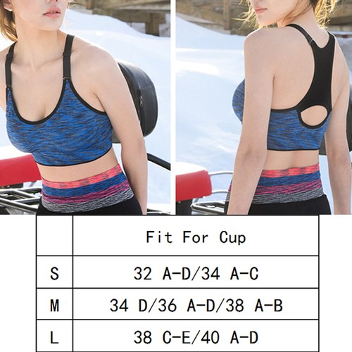 US Women Damping Sports Bra Ultimate Padded Impact Racerback Fitness Vest Yoga - Picture 24 of 156