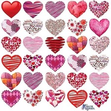 Violette Stickers - Red Hearts - 1 Sticker Sheet for Scrapbooks  More