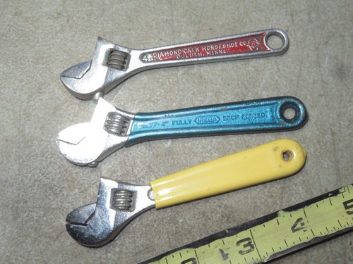 3 vintage small 4'' adjustable wrenches Diamalloy, Irega, & Unknown good tools - Picture 8 of 15