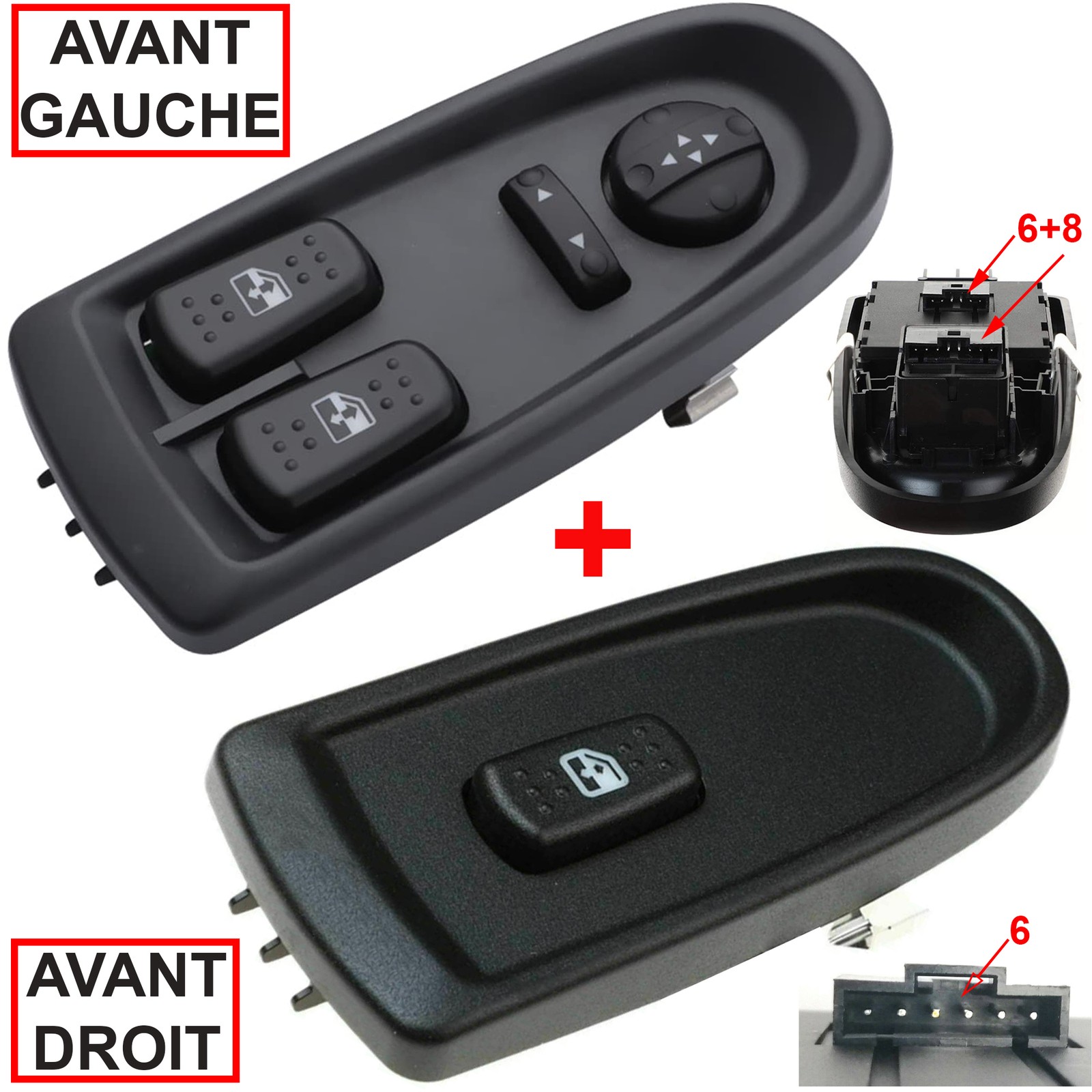 Interrupteur commande de lève vitre Daily IV 2006-2011 double avant 69500478