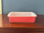 VINTAGE PYREX FLAMINGO PINK #222 8" SQUARE BAKING DISH 1950S BRIGHT EUC